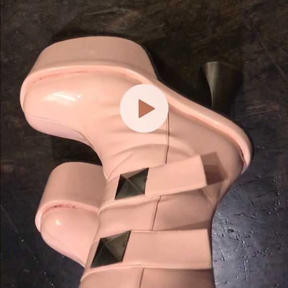 Luichiny baby pink Barbie platform heels boots new - Picture 4 of 4